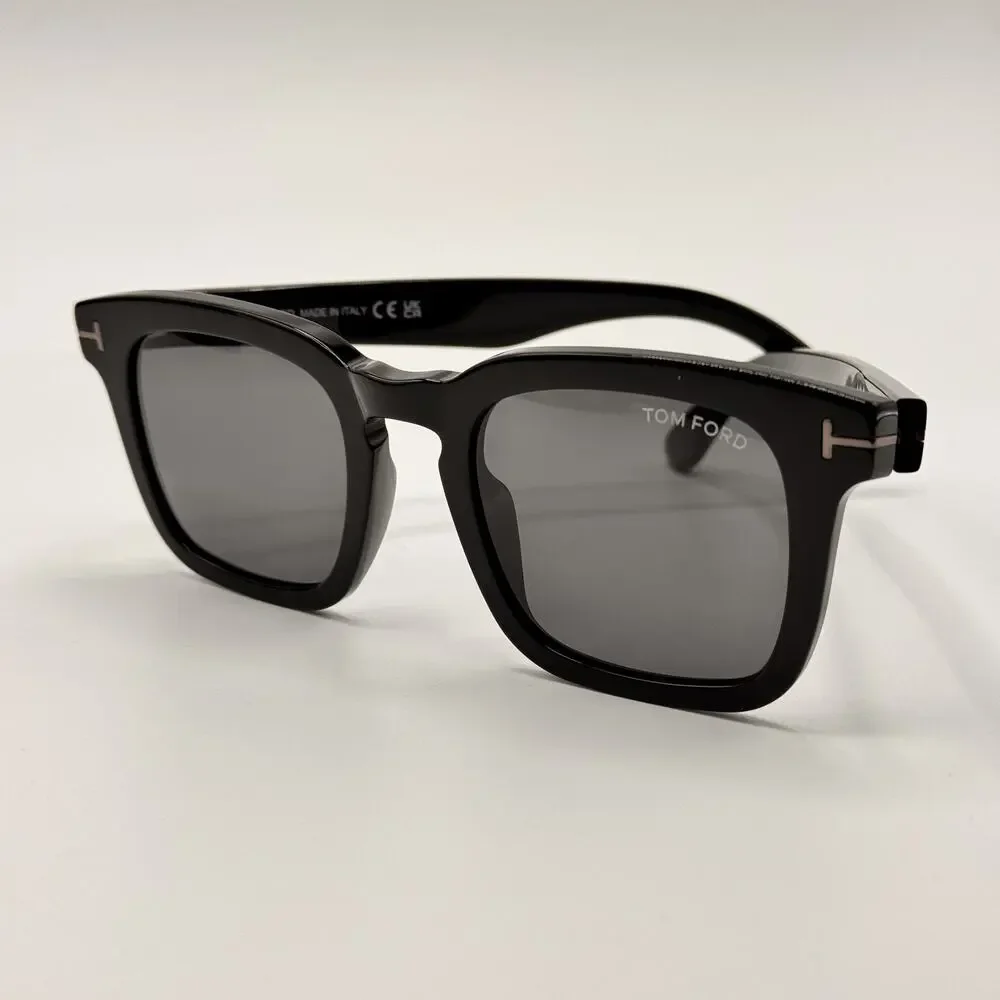 Tom Ford Sunglasses Dax TF751-N 01A Black Square Frame Gray Lens 50-22-145 New